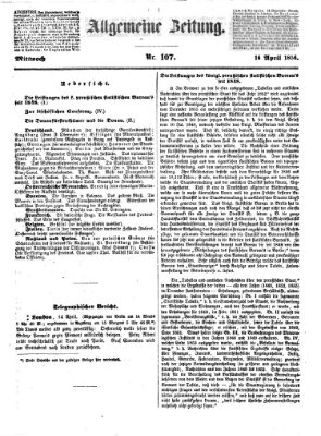 Allgemeine Zeitung Mittwoch 16. April 1856