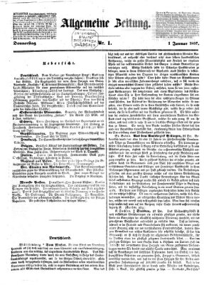 Allgemeine Zeitung Donnerstag 1. Januar 1857