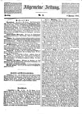 Allgemeine Zeitung Freitag 2. Januar 1857