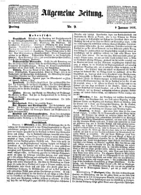 Allgemeine Zeitung Freitag 9. Januar 1857