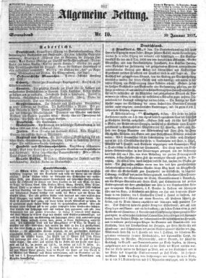 Allgemeine Zeitung Samstag 10. Januar 1857