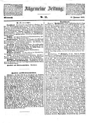 Allgemeine Zeitung Mittwoch 21. Januar 1857