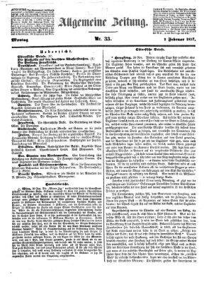 Allgemeine Zeitung Montag 2. Februar 1857