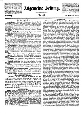 Allgemeine Zeitung Dienstag 10. Februar 1857