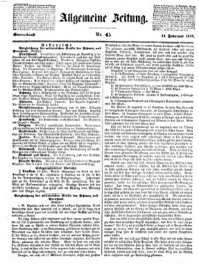 Allgemeine Zeitung Samstag 14. Februar 1857