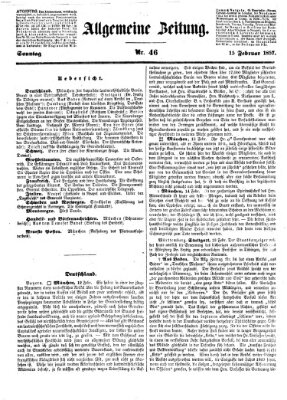 Allgemeine Zeitung Sonntag 15. Februar 1857