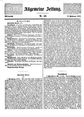 Allgemeine Zeitung Mittwoch 18. Februar 1857