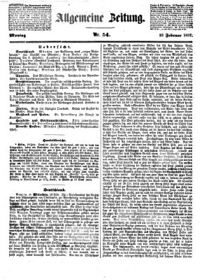 Allgemeine Zeitung Montag 23. Februar 1857