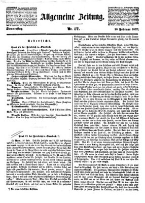 Allgemeine Zeitung Donnerstag 26. Februar 1857