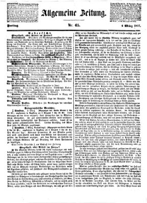 Allgemeine Zeitung Freitag 6. März 1857