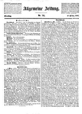 Allgemeine Zeitung Dienstag 17. März 1857