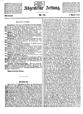 Allgemeine Zeitung Mittwoch 1. April 1857