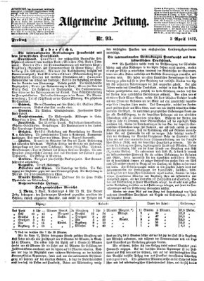 Allgemeine Zeitung Freitag 3. April 1857