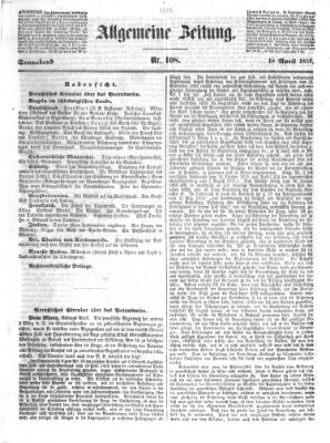 Allgemeine Zeitung Samstag 18. April 1857