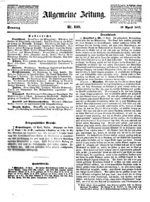 Allgemeine Zeitung Sonntag 19. April 1857