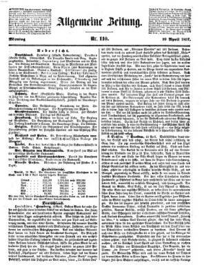 Allgemeine Zeitung Montag 20. April 1857