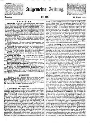 Allgemeine Zeitung Sonntag 26. April 1857