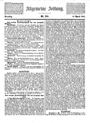 Allgemeine Zeitung Dienstag 28. April 1857