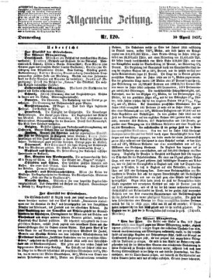 Allgemeine Zeitung Donnerstag 30. April 1857