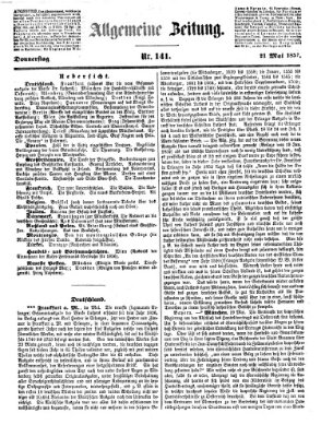 Allgemeine Zeitung Donnerstag 21. Mai 1857