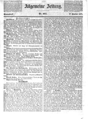 Allgemeine Zeitung Samstag 13. Juni 1857