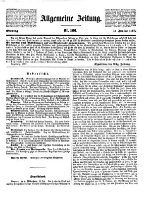 Allgemeine Zeitung Montag 15. Juni 1857