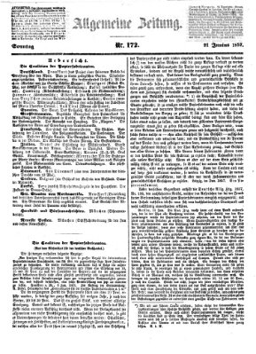 Allgemeine Zeitung Sonntag 21. Juni 1857