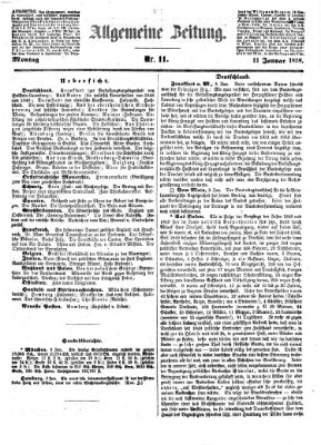 Allgemeine Zeitung Montag 11. Januar 1858