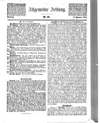 Allgemeine Zeitung Freitag 22. Januar 1858