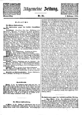 Allgemeine Zeitung Donnerstag 4. Februar 1858