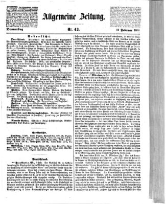 Allgemeine Zeitung Donnerstag 11. Februar 1858