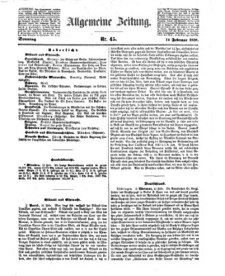 Allgemeine Zeitung Sonntag 14. Februar 1858