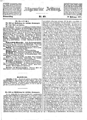 Allgemeine Zeitung Donnerstag 18. Februar 1858