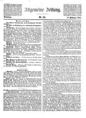 Allgemeine Zeitung Sonntag 21. Februar 1858