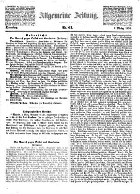 Allgemeine Zeitung Dienstag 2. März 1858