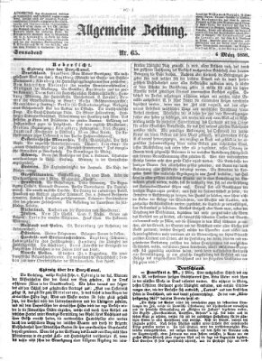 Allgemeine Zeitung Samstag 6. März 1858