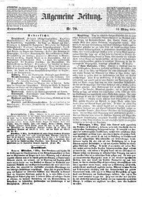 Allgemeine Zeitung Donnerstag 11. März 1858