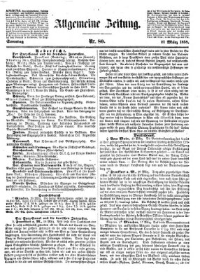 Allgemeine Zeitung Sonntag 21. März 1858