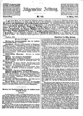 Allgemeine Zeitung Donnerstag 25. März 1858