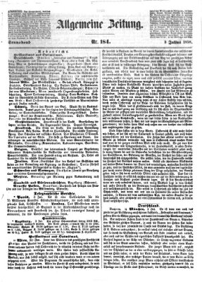 Allgemeine Zeitung Samstag 3. Juli 1858