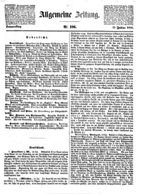 Allgemeine Zeitung Donnerstag 15. Juli 1858