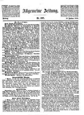 Allgemeine Zeitung Freitag 16. Juli 1858