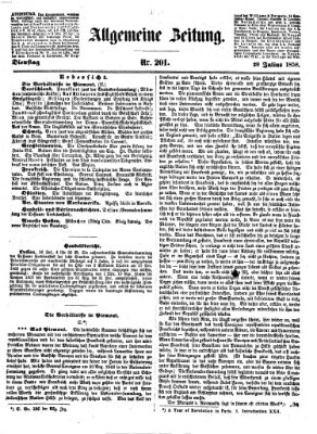 Allgemeine Zeitung Dienstag 20. Juli 1858