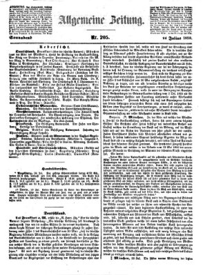 Allgemeine Zeitung Samstag 24. Juli 1858