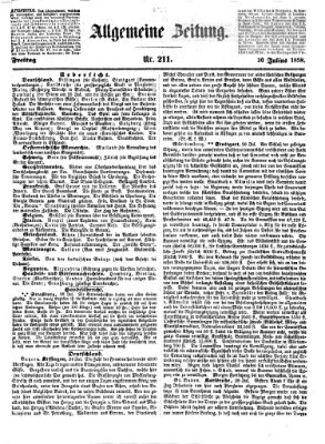 Allgemeine Zeitung Freitag 30. Juli 1858