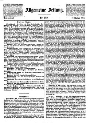 Allgemeine Zeitung Samstag 31. Juli 1858