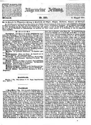 Allgemeine Zeitung Mittwoch 11. August 1858