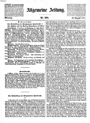 Allgemeine Zeitung Montag 16. August 1858