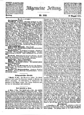 Allgemeine Zeitung Freitag 20. August 1858