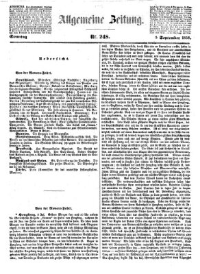 Allgemeine Zeitung Sonntag 5. September 1858